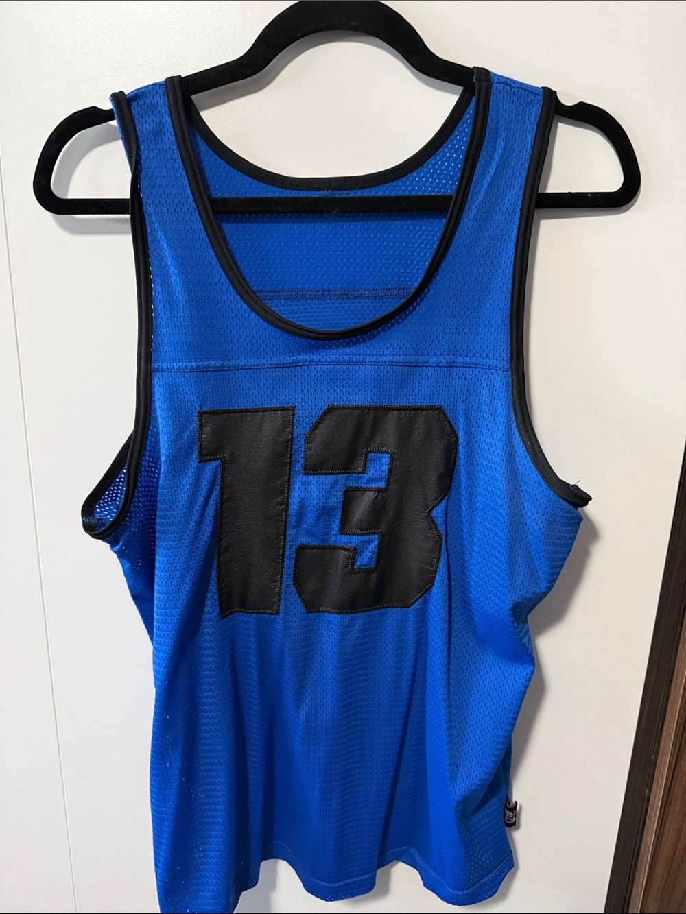 Royal Blue Mesh Sports Jersey Tank with Black Number 13